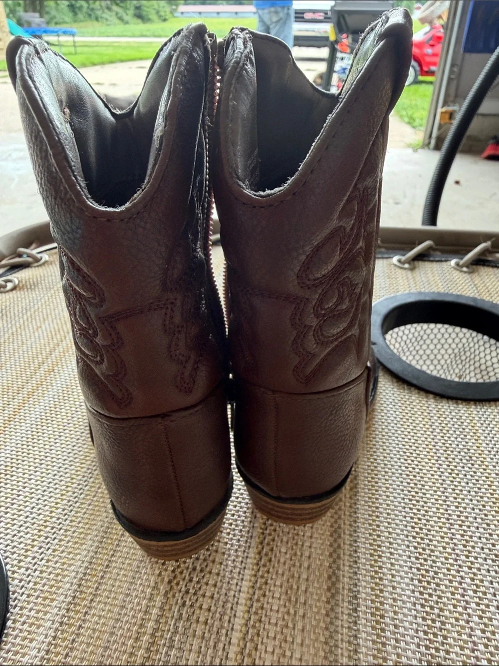 Cat & Jack Brown Girls' Embroidered Western Boots